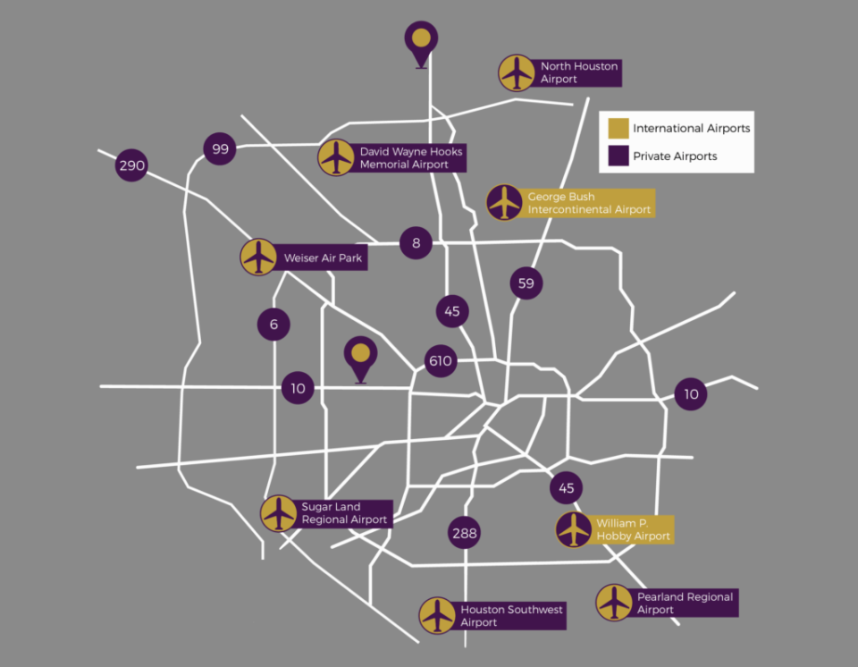 houston airport map