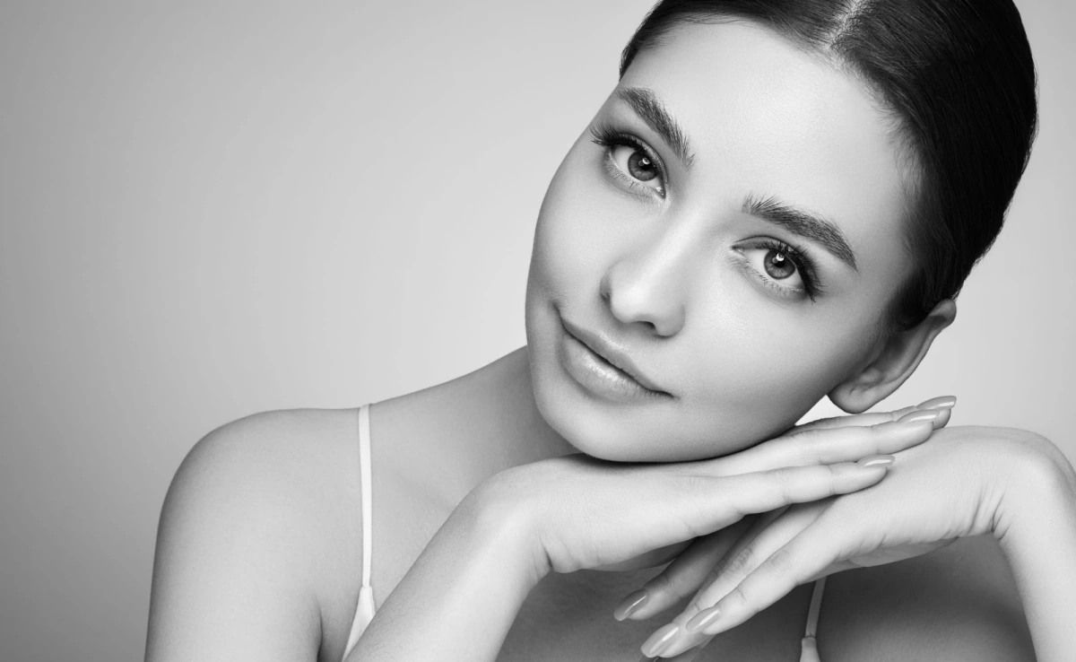 Portrait beautiful young woman with clean fresh skin.