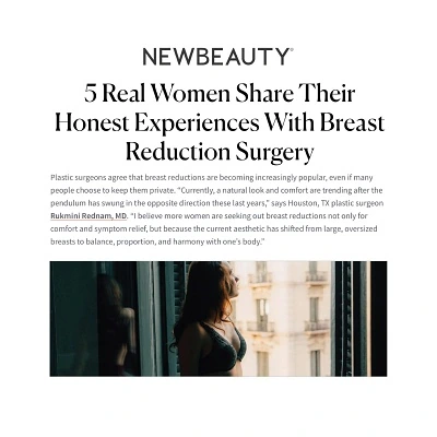 Women Share Their Honest Experiences With Breast Reduction Surgery